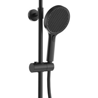 Душевая стойка Kerama Marazzi Fonte FO.301.KM.BLK.M с термостатом на три потока с фиксированным изливом и механическим смесителем чёрный матовый